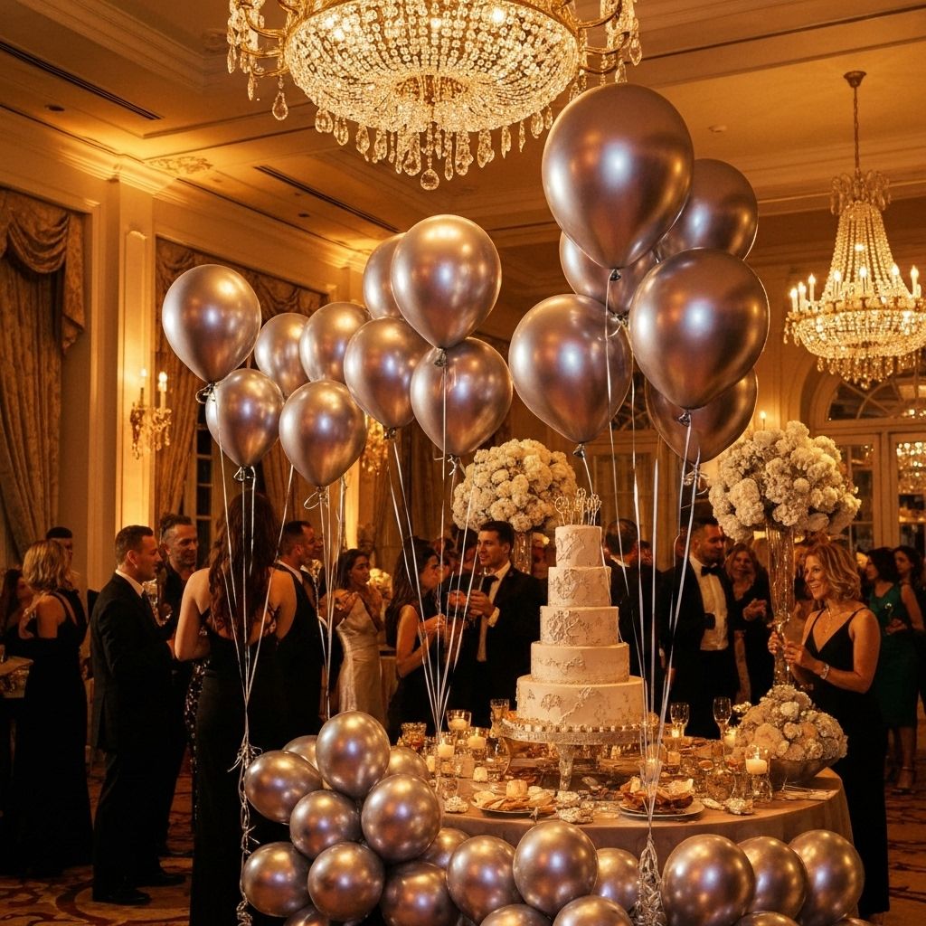 Birthday Celebration — Joyful chrome balloon walls for private parties.