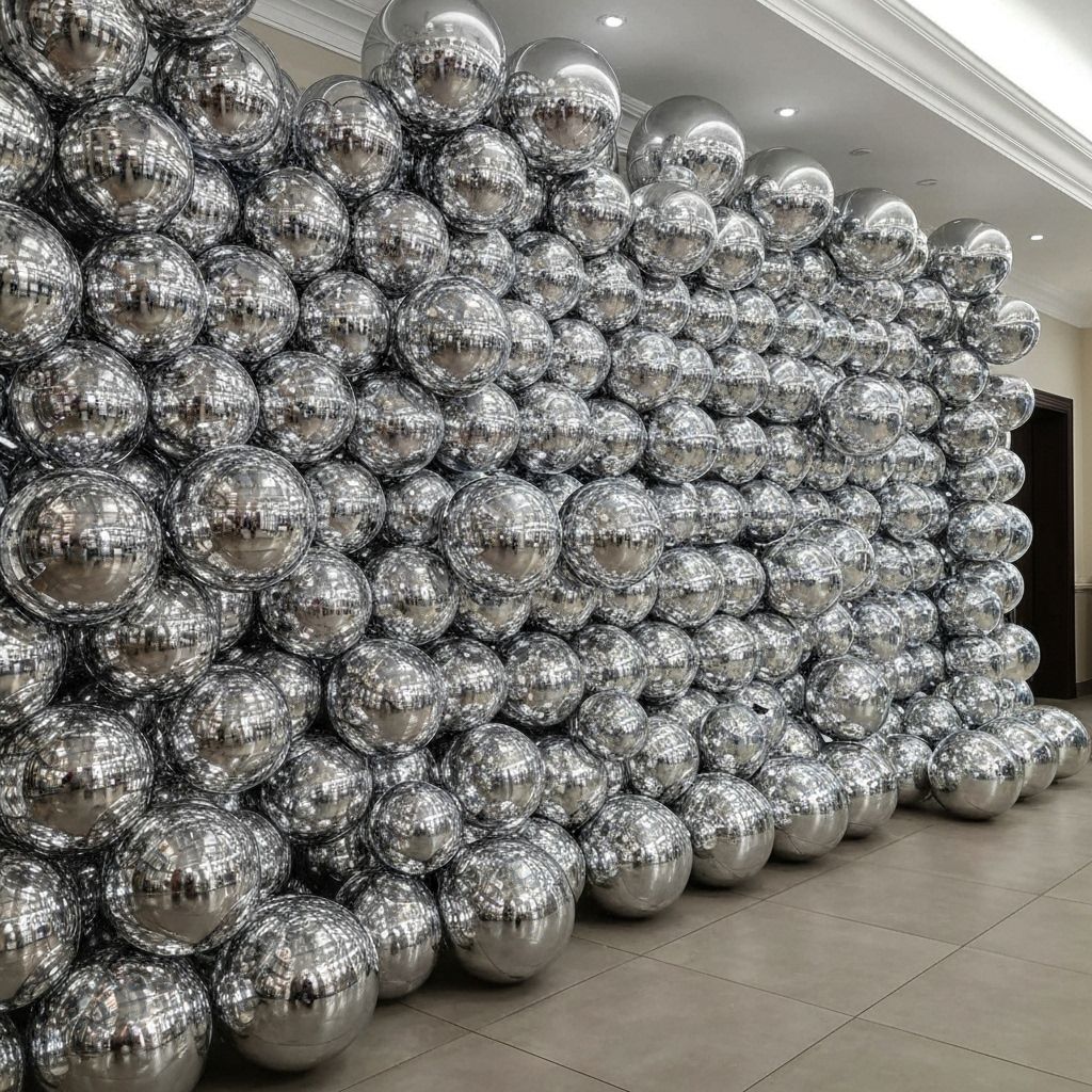 Chrome mirror balloon wall at Sydney event
