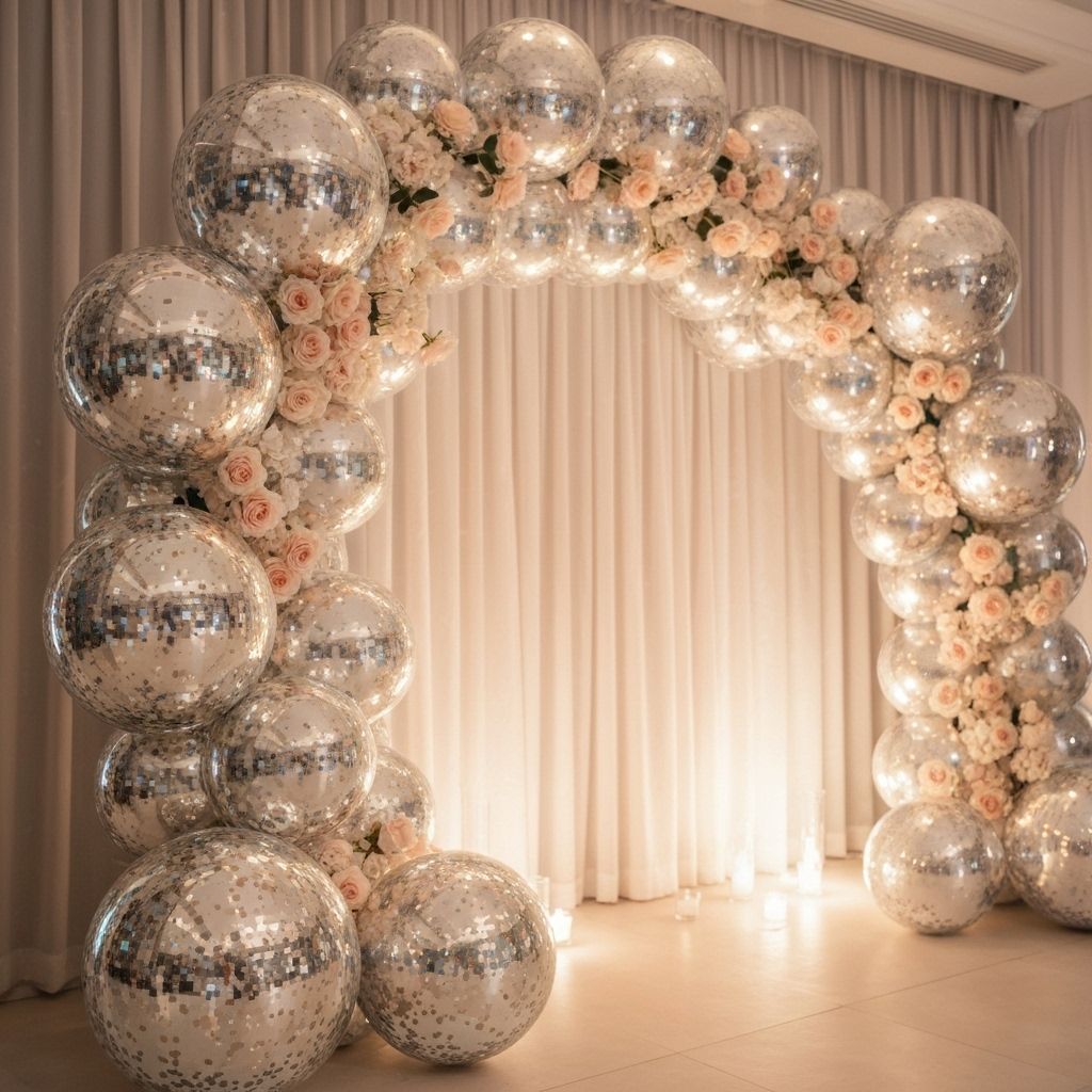 Wedding Setup — Romantic mirror balloon walls for Sydney weddings.